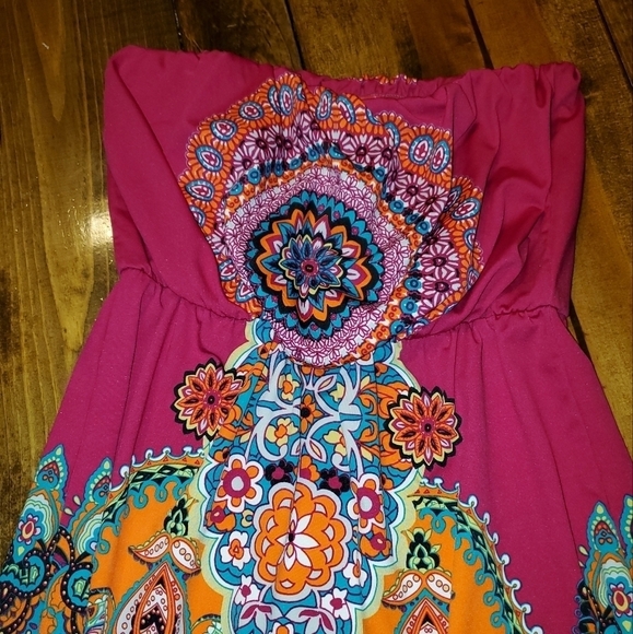 VIBRANT strapless mini dress Bongo Medium - Picture 3 of 10